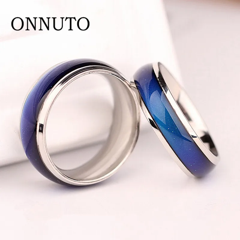 

2019 New Arrival Stainless Ring Changing Color Mood Rings Feeling / Emotion Temperature Ring Wide 6mm Smart Jewelry For Men