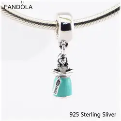Подходит Pandora Браслеты 925 пробы 100% серебряные ювелирные изделия Алиса в бутылке оригинальные модные талисманы оптовая продажа CKK