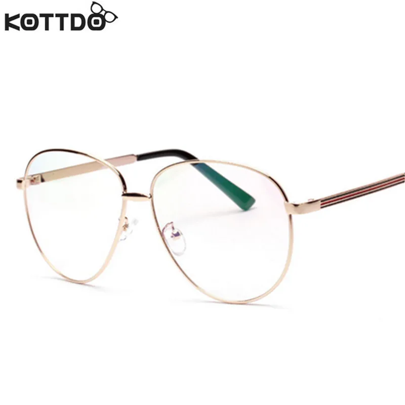 

KOTTDO New Retro Male Female Myopia Optical Frames Super Pilots Woman Round Frame Computer Reading Glasses Golden Frame Glasses