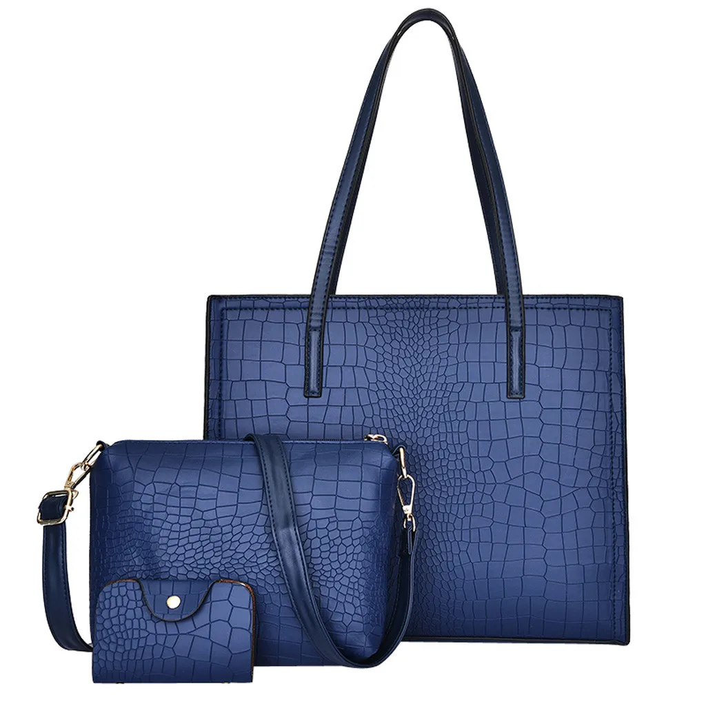 3 комплекта с аллигаторовой текстурой для женщин сумки люксовые бренды Сумка через плечо+ женская сумка через плечо+ карта пакет Feminina-30