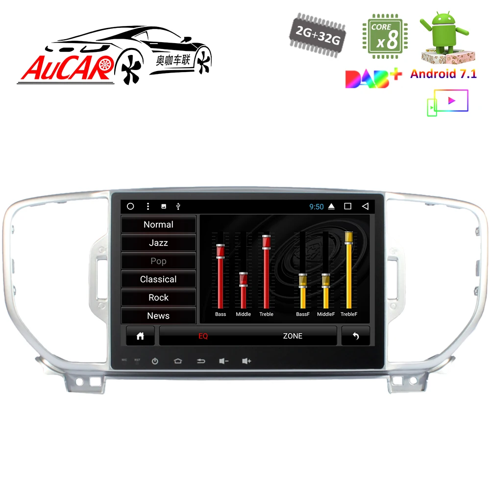 Автомобильный DVD плеер 9 дюймов Android 7 1 GPS навигация для Kia Sportage KX5 2016 2017 HD Bluetooth радио