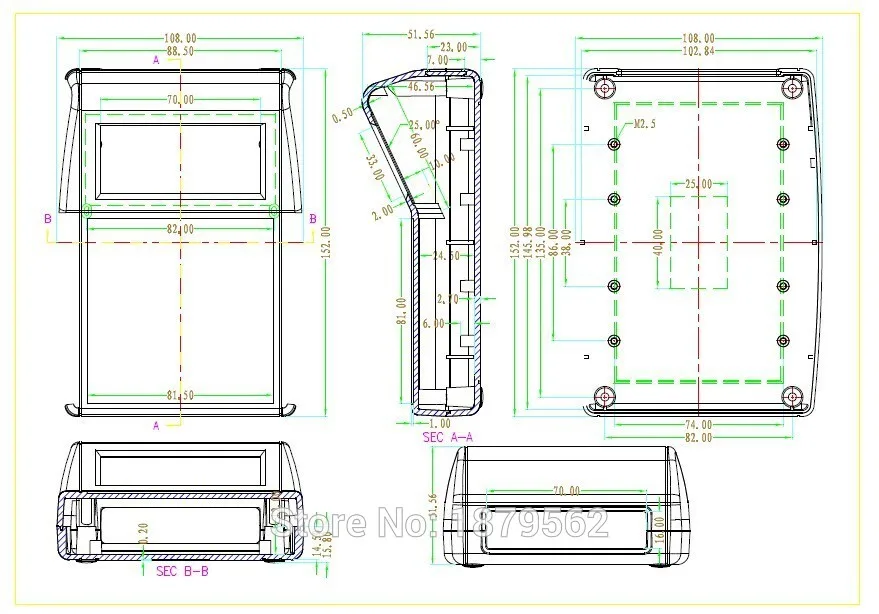 152*108*52 мм пластиковый корпус электронный ящик проекта plc desktop корпус ABS распределительной коробки управления инструмент ручной коробка