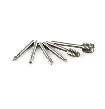

6pcs High Speed Steel Rotary Boring, Small Dental Drill, Grinding Head, Woodworking Carving Knife, Bead Knife Set