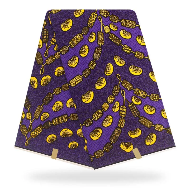 Фиолетовый Высокое качество хлопок нигерийский Анкара ткань дизайн Pagnes Africain Tissu Африканский настоящий голландский воск 6 ярдов для вечерние платья