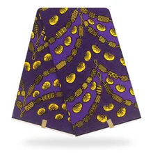 Фиолетовый Высокое качество хлопок нигерийский Анкара ткань дизайн Pagnes Africain Tissu Африканский настоящий голландский воск 6 ярдов для вечерние платья