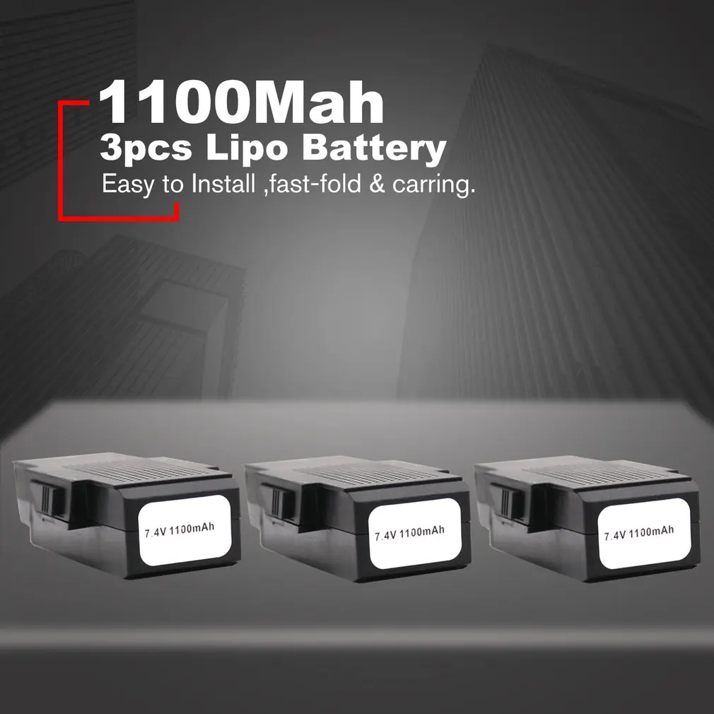 

3Pcs Rc Drone Quadcopter 7.4V 1100Mah Lipo Stable Battery Spare Parts Overvoltage Protect Accessories For Sg900-S