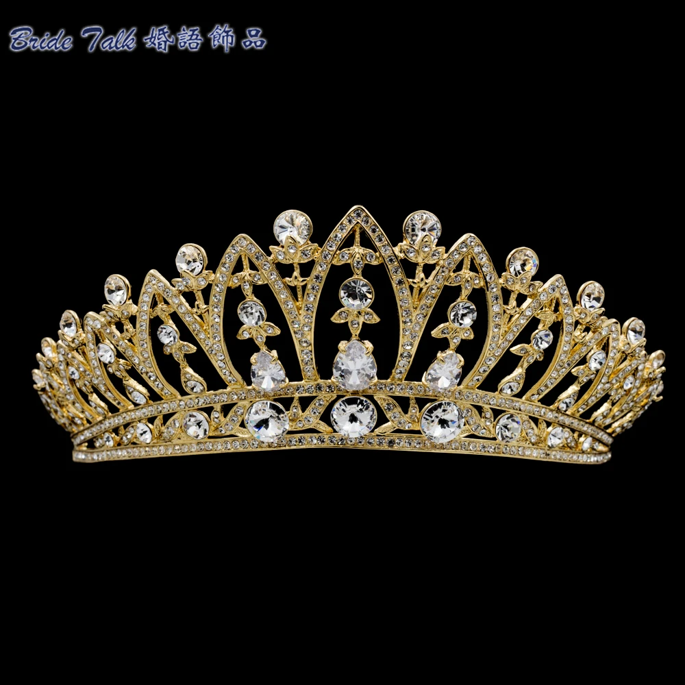 

Real Austrian Crystals Rhinestone Bride Tiara Women Crown Bridal Wedding Hair Jewelry Accessories SHA8628-1