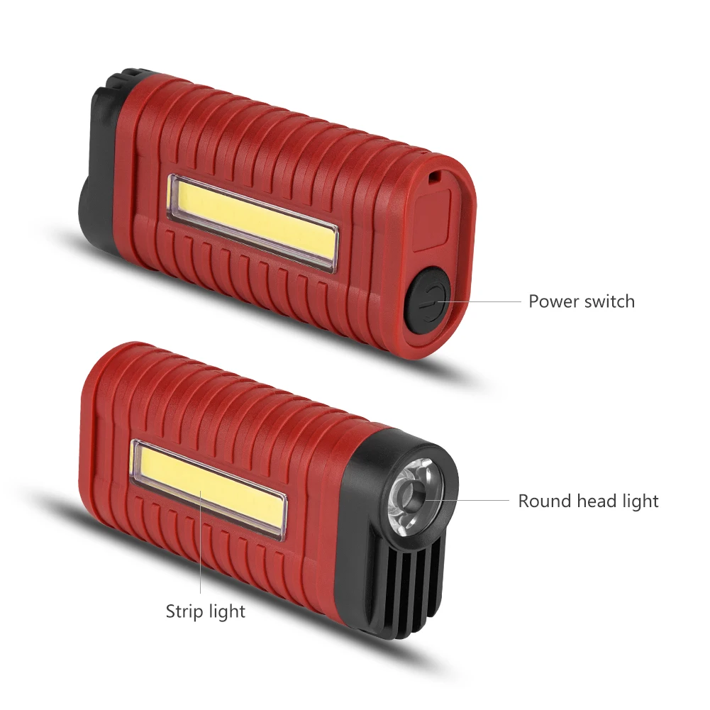 Многофункциональный светодиодный фонарь с верхней частью, боковой COB прожектор, металлический карманный фонарь с зажимом, 2 режима, COB Светодиодный фонарь для ночного ремонта автомобиля