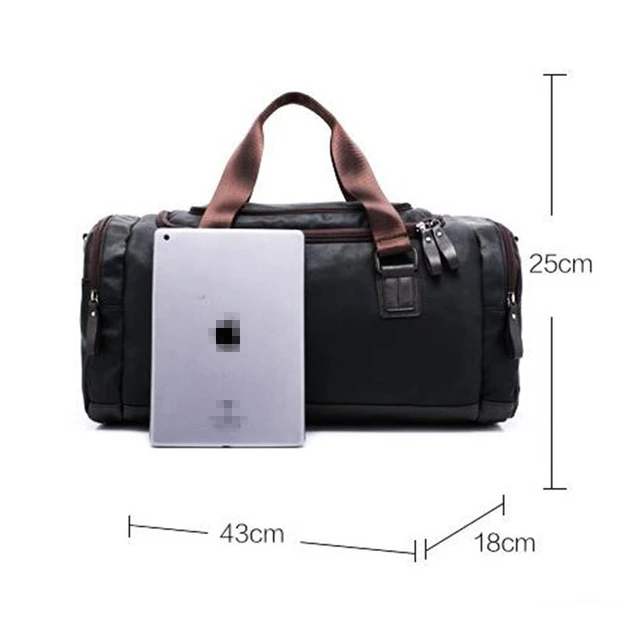 Soft PU Leather Sport Bag Gym Bag Fitness Shoulder Bag Handbag Waterproof Men's Large Capacity Travel Package Tote pack Quality 6