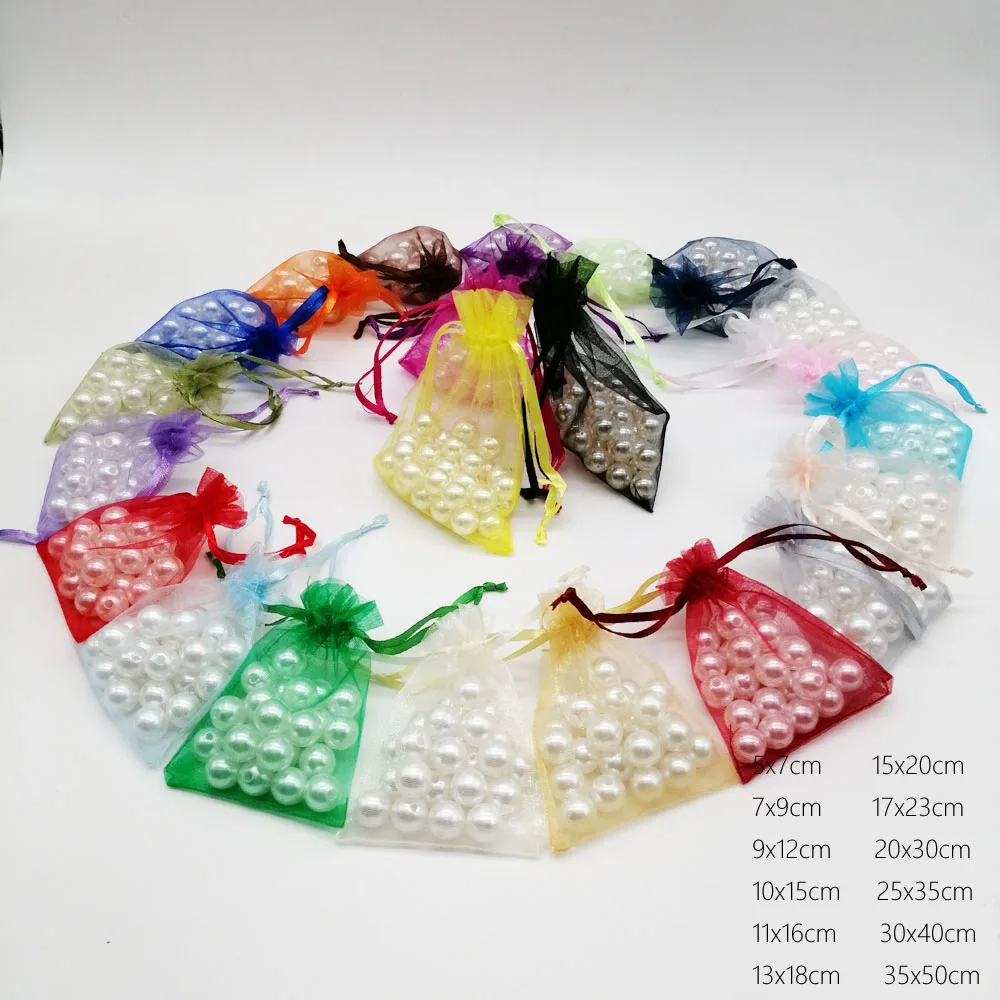 1000pcs 7x9cm Diy Jewelry Bag Gift Bag Women Drawstring Organza Gift Bags For Wedding/Christmas/Jewelry Display Packaging Bags