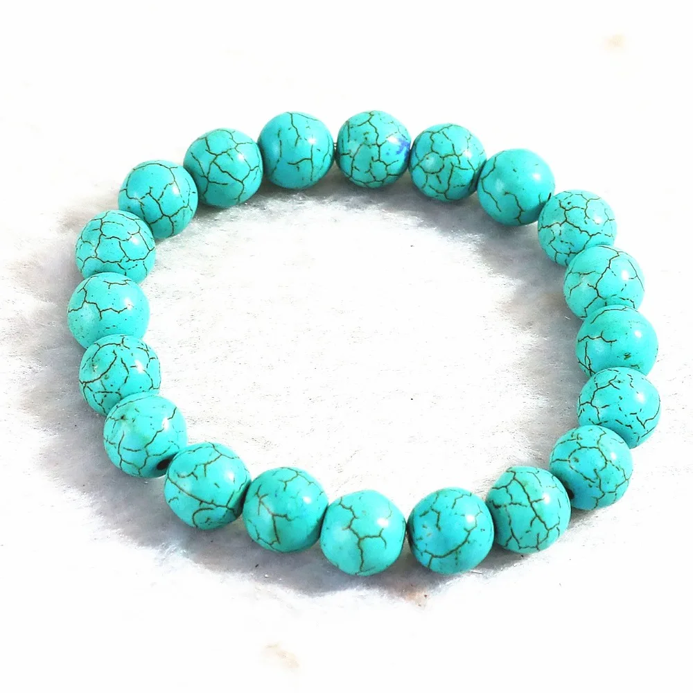 

Newly blue calaite turquoises tone 4mm 6mm 8mm 10mm 12mm round beads diy Jewelry bracelets making 7.5" B318