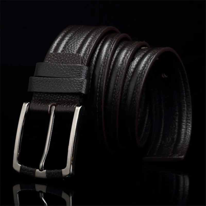 Fashion Metal Pin Buckle Mens Black Belts Business Men Office 105 125cm