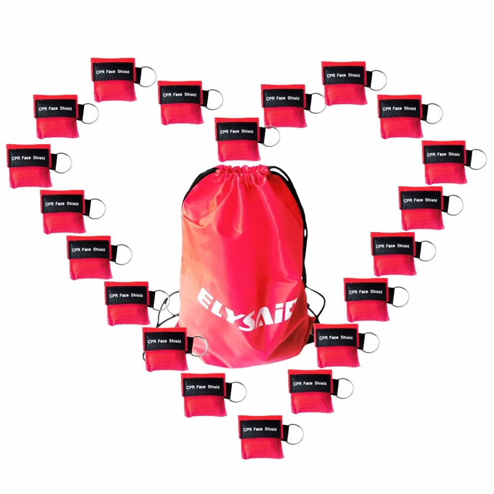 

100 pcs/PACK CPR MASK KEYCHAIN WITH CPR FACE SHIELD FOR CPR TRAINING