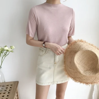 

tshirt summer 2019 harajuku kawaii clothes korean style spring off white top women fashion trend sweet pink t-shirt women