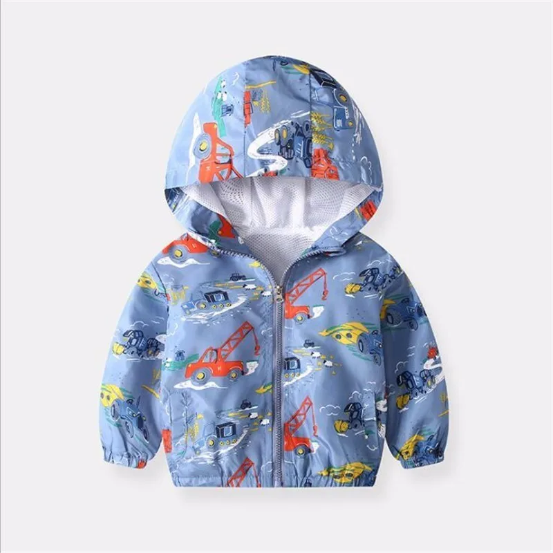 Ali1164R LILIGIRL/куртка на каждый день для маленьких мальчиков, пальто Новинка года, детская одежда для девочек, ветровка с капюшоном и рисунком динозавра, куртка для девочек - Цвет: Ali1164R