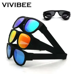 VIVIBEE новое зеркало Для мужчин поляризационные складные солнцезащитные очки Новое поступление пощечину спортивные складной браслет