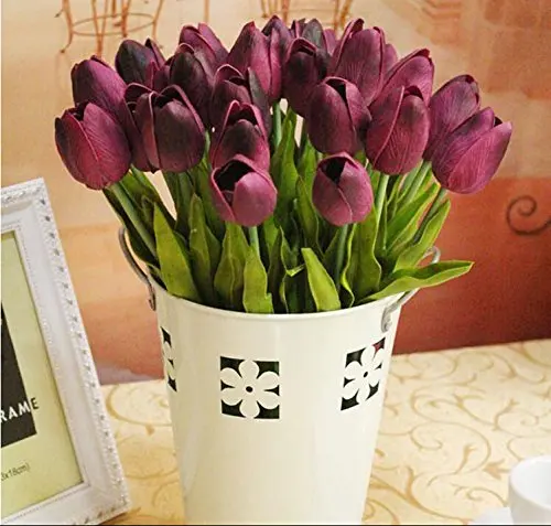 6 шт./партия мини-Тюльпан цветы для свадьбы Искусственные цветы реальные декоративные цветы Свадебный букет для семьи вечерние Декор - Цвет: purple