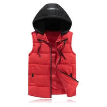 2017 New Winter Fashion Hooded Winter Vest More Color Spell Color Hooded Vest Men's Influx of Male Lovers Hurry Up, Brother