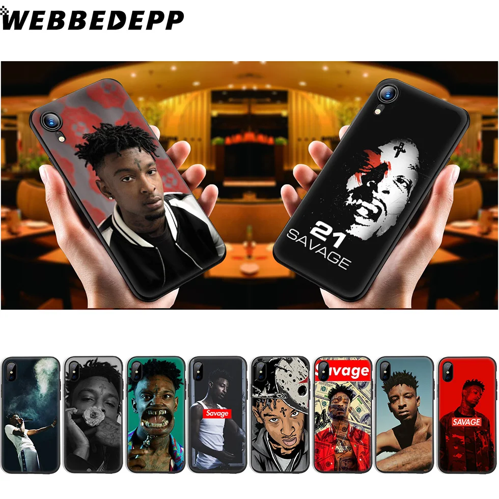 WEBBEDEPP 21 Savage Rapper Soft Silicone Case for iPhone 11 Pro Xr Xs Max X or 10 8 7 6 6S Plus 5 5S SE |