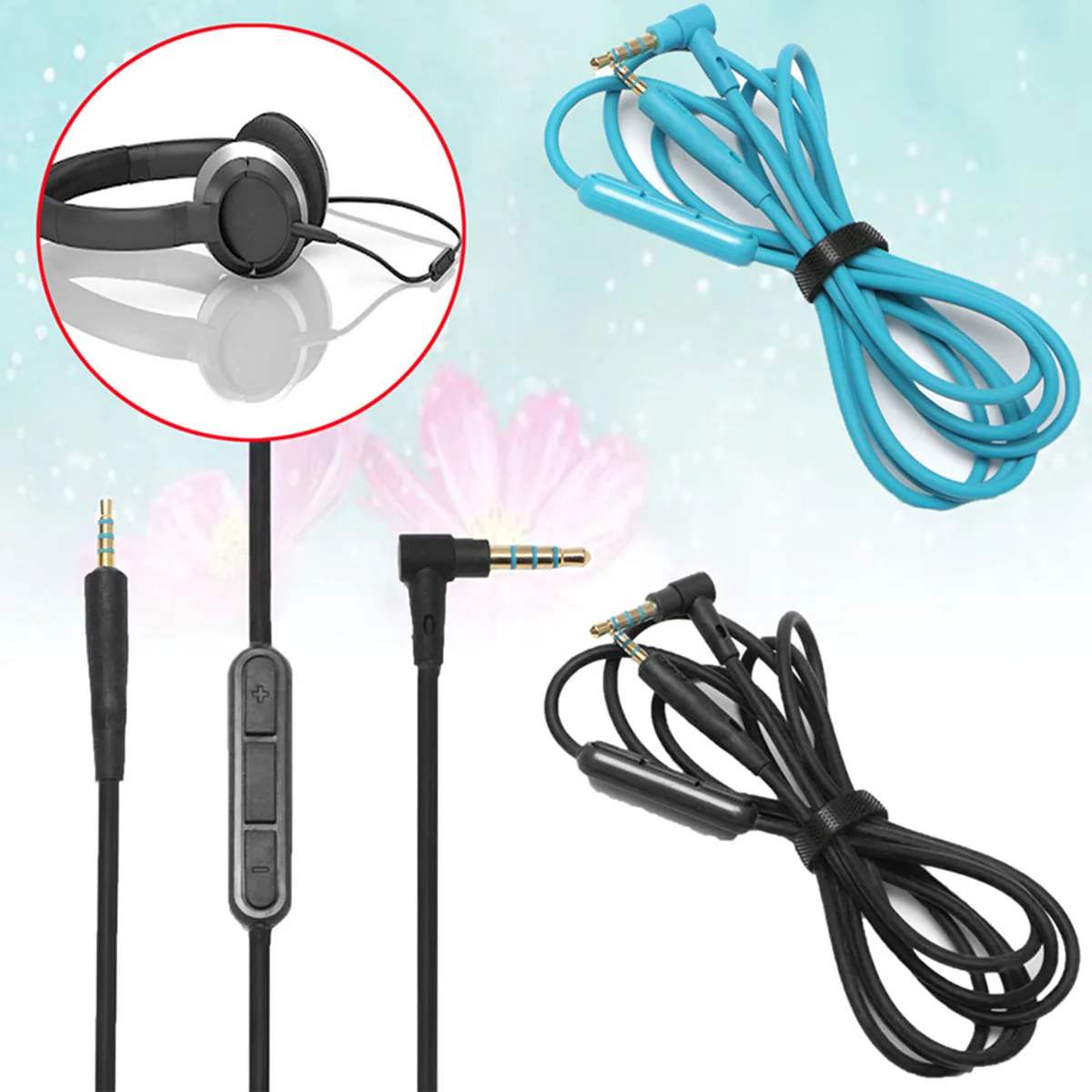 

2.5 mm to 3.5 mm Audio Cable Extension Wire Cord with Mic Quiet Comfort QC25 Headphone For BOSEs 1.3m