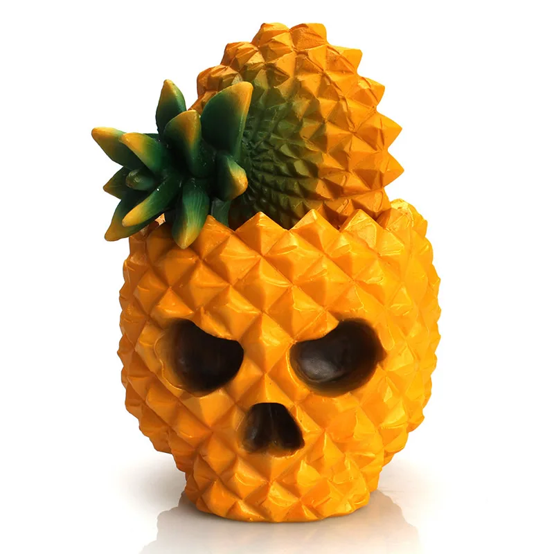 Pineapple Skull Statue Storage Boxes for Home Office Halloween Gift Party Decor 
