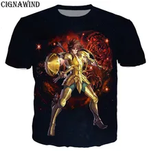 Harajuku стиль футболка для мужчин/для женщин Классический Аниме Золотой Святой Seiya футболки с 3D-принтом повседневное хип хоп Уличная