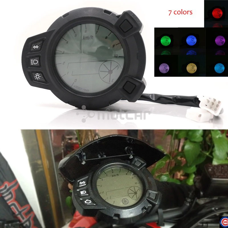

7 Colors Motorcycle Instruments 10000 RMP LCD Speedometer Tachometer for Yamaha Zuma BMK X125 YW125 Speedomerter for Yamaha BWS