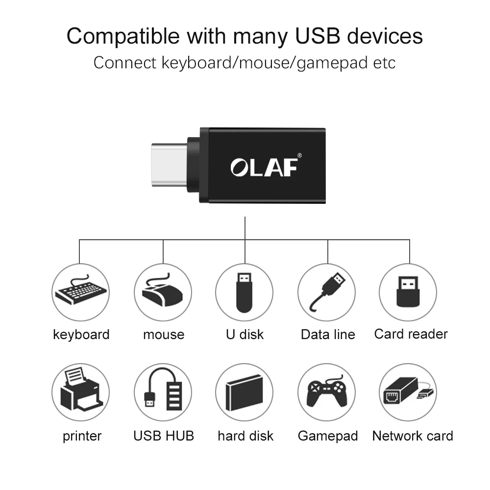 Олаф Тип usb C OTG, переносной, вилка стандарта Тип-C Male к женскому USB3.0 C OTG адаптер конвертер для Xiaomi MacBook Nexus 5X6 P для Google Nokia