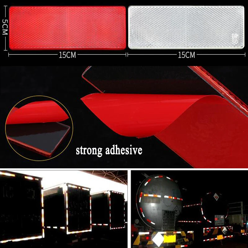 10pieces  Red and white plastic retro reflector Truck reflective safety for car