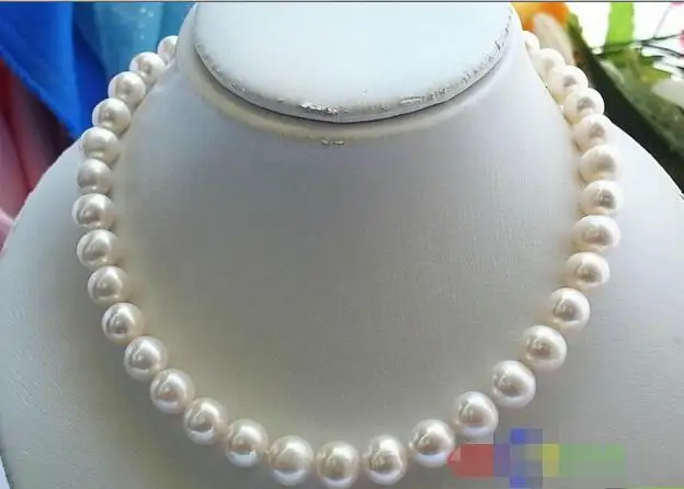 

FREE SHIPPING HOT sell new Style >>>>HUGE 17" 12MM ROUND WHITE FRESHWATER PEARL NECKLACE MABE