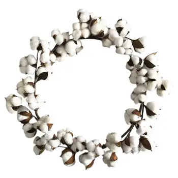 

Adeeing 17 Inches Stylish Simulate Cotton Wreath Garland Hanging Pendant for Christmas Home Door Decoration