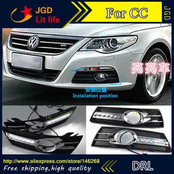 

Free shipping ! 12V 6000k LED DRL Daytime running light for VW CC 2009-2012 fog lamp frame Fog light Car styling