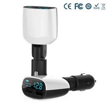 Dual USB Port Car Charger Adapter For Universal 5V 2.4A+1A LED Monitor Display For iPhone iPad Android Device Car-Charger