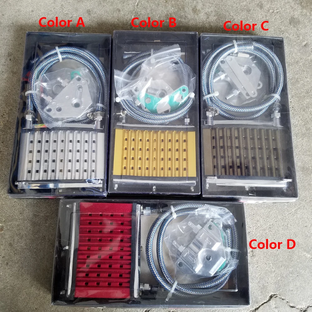 

Universal Motorcycle CNC Aluminum Engine Oil Cooler Cooling Radiator Kit For 50cc 110cc 125cc 140cc 150cc ATV PIT PRO Trail Dirt