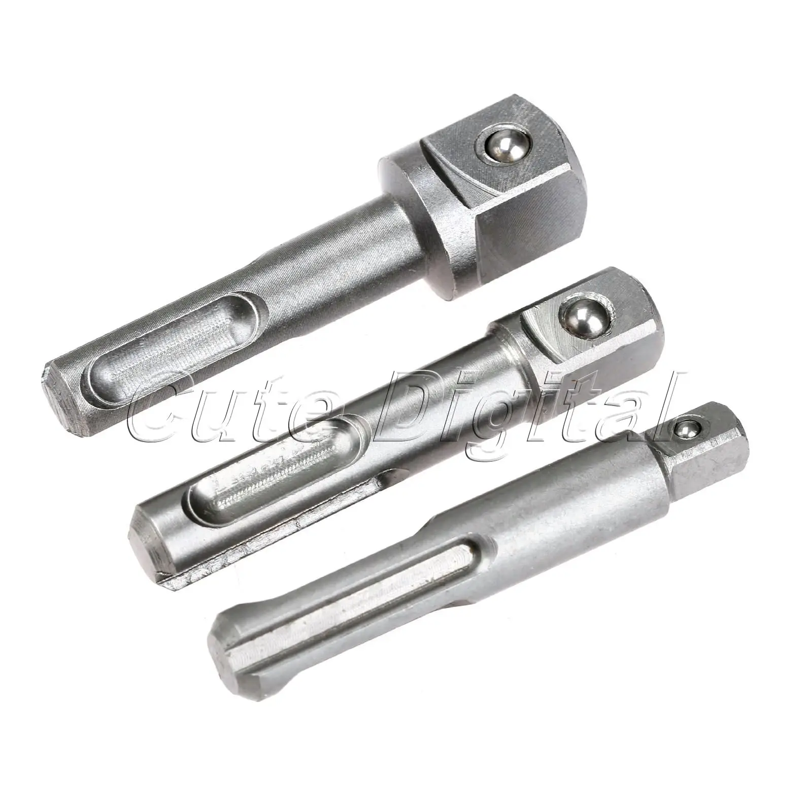 3pc 1/4" 3/8" 1/2" Power Drill Bit Driver Socket Bar Wrench Adapter