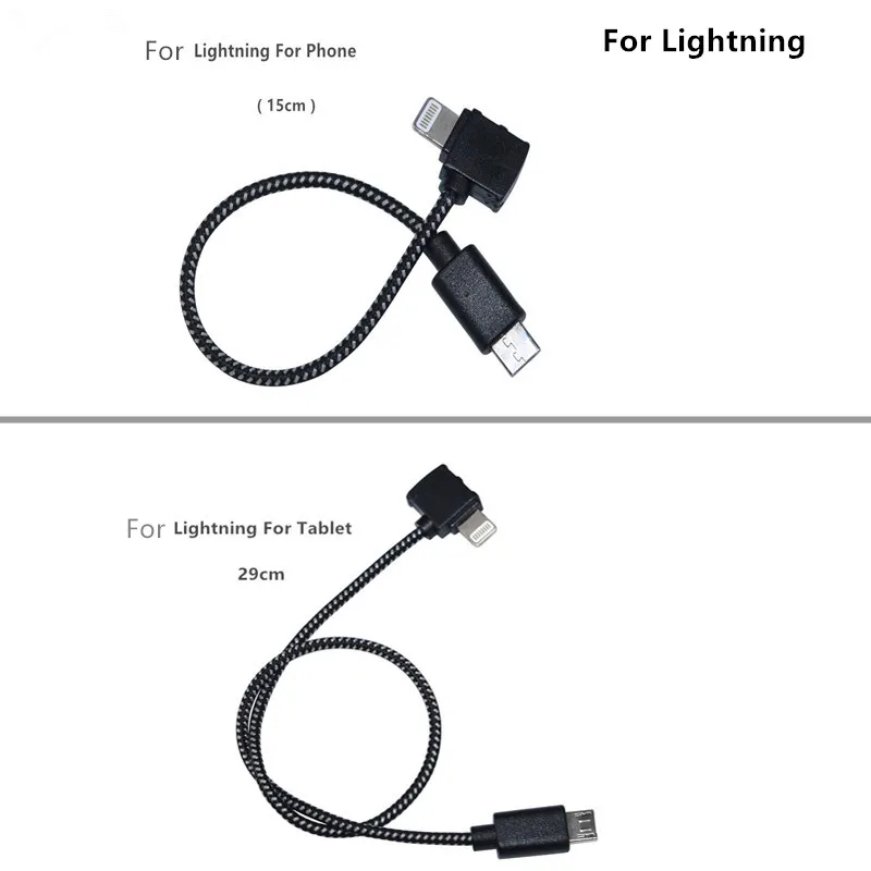 Remote Control Data Cable Type-C LightningMicro USB port Connecting Phone Tablet Connector Nylon Line For DJI Spark Drone Accessories 1 (3)