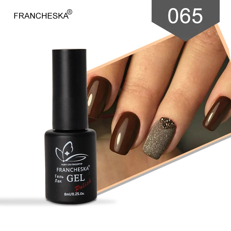 Francheska Гель-лак для ногтей замачиваемый УФ 8 мл Гель-лак маникюрный лак Nails Art Vernis Полуперманентная основа верхнее покрытие для ногтей - Цвет: 8ml Gel Polish 065