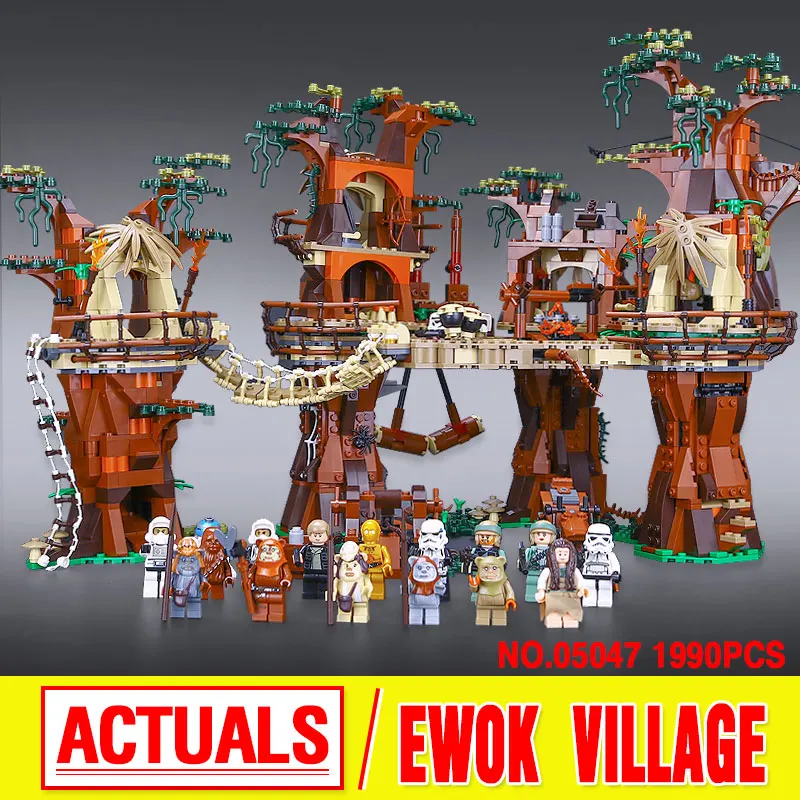 1990pcs font b Lepin b font 05047 Star Wars Ewok Village Building Blocks Juguete para Construir