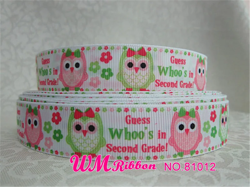 Лента WM 7/8 дюймов 22 мм Happy Kids Grosgrain лента 50yds/рулон школьный номер напечатанные Индивидуальные Лямки для волос - Цвет: 81012