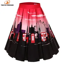 S-4XL женские хлопковые плиссированные юбки Новая модная летняя одежда винтажное бальное платье с цветочным принтом плиссированные юбки миди