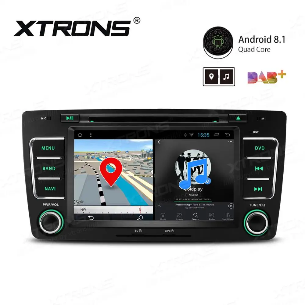 Best XTRONS 7" Android 8.1 2din Car Multimedia DVD Player for Skoda Octavia 2009-2013/Yeti 2008-2014 RCA GPS Navigation 1