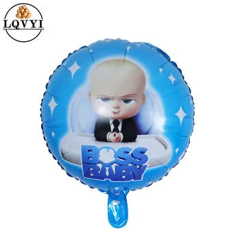 

10pcs 18inch Round Baby boss Birthday Party Theme Foil Helium Balloons Kids Birthday Party Decorations Supplies Air Globos Ball