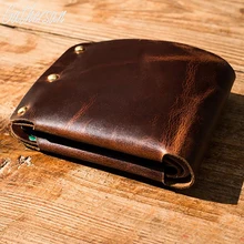 Gathersun Brand Totally Hand-made original Vintage Genuine Leather Men Wallets Small Short Designer Male Purse Billfold