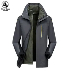 Field Base Casual Winter Jacket Men Windbreakers Two Jackets In One Warm Parka Coats Hooded Male Jackets Two Pieces SWL-60817A