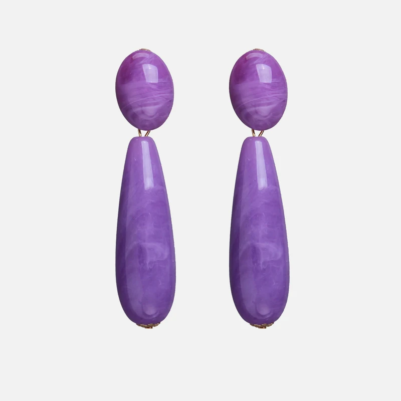 Ztech высокое качество 32 фиолетовый камень длинные букле d'oreille femme серьги для женщин вечерние свадебные Висячие Dange pendientes mujer