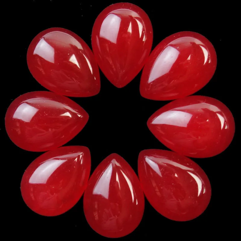 

(Min.order 10$ mix) 10Pcs Red Stone Teardrop CAB CABOCHON 18x13x7mm SHX2186