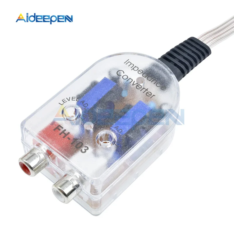 

DC 12V Universal RCA Line Car Subwoofer Stero Radio Converters Speakers High To Low Car Audio Amplifier Impedance Converter