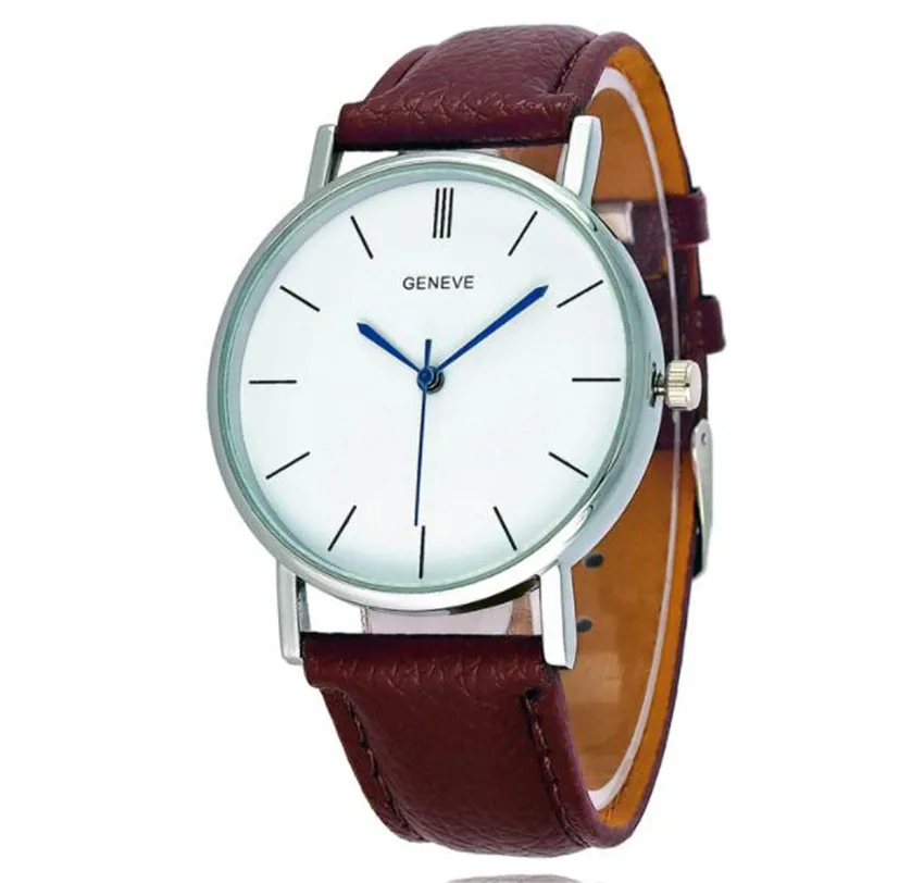 

HOT SALE 2018 Top Brand Luxury Fashion Faux Leather Watches Mens Blue Glass Quartz Analog Watch Wristwatch Clock Dropship B032