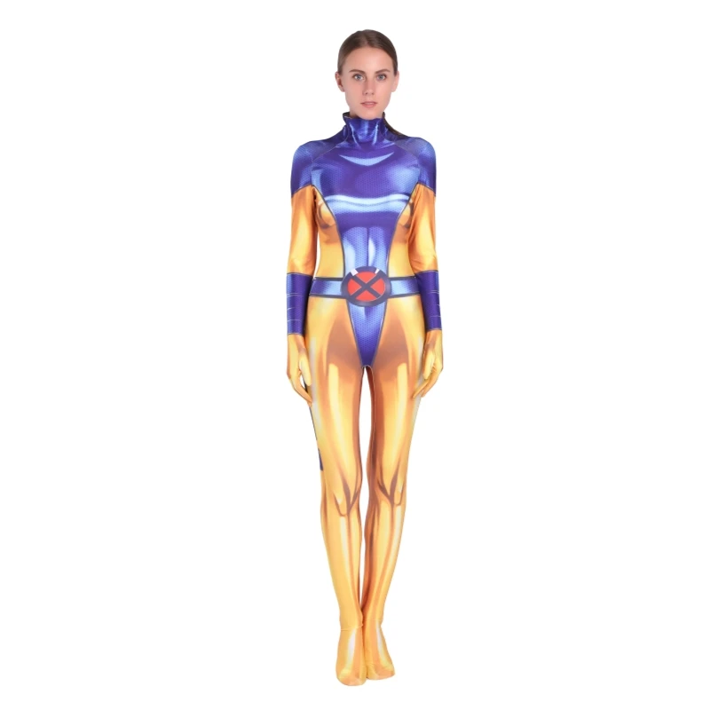 

3D Printed X-Men 90s Phoenix Costume Jean Grey Superhero Cosplay Costume Lycra Spandex Halloween Zentai Bodysuit