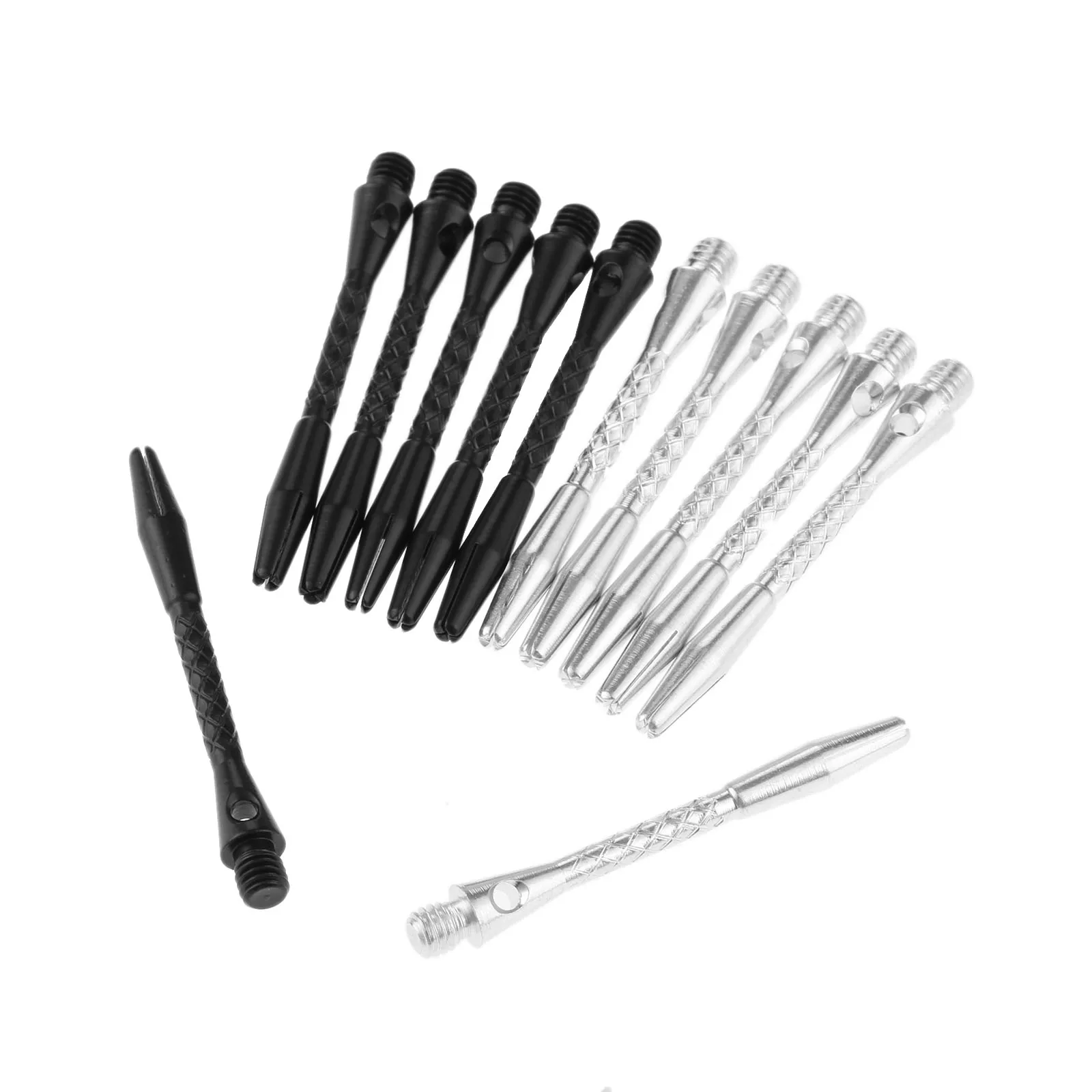 High Quality 12 Pcs/Lot Darts Shafts Aluminium Alloy 45mm Shafts 4.5 Mm Screw Thread Dart Stems Pole Metal Rod Silver And Black